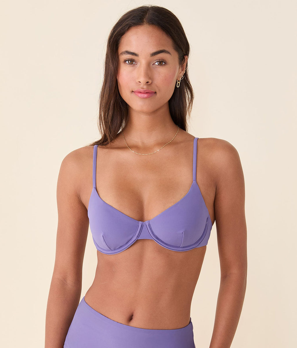 Ekolojik Naylon Ametist Bermuda Bikini Üstü - Şık ve Rahat