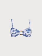 Şık Fırfırlı Çiçekli Bikini Üstü - Yaz Modası