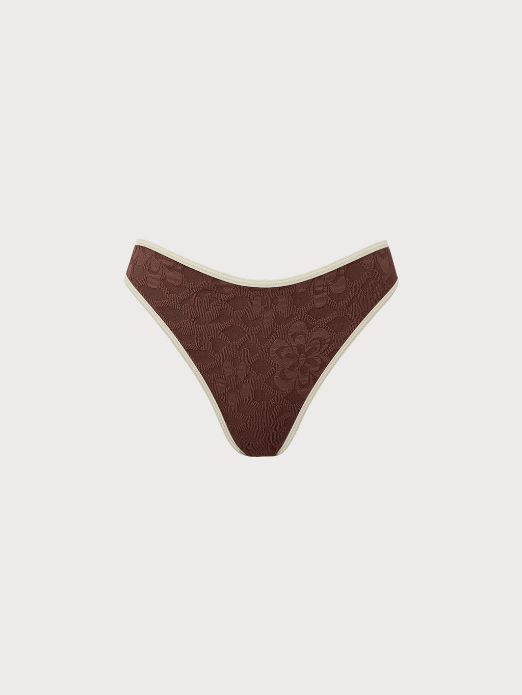 Şık Koyu Kahve Jakarlı Bikini Altı - Kontrast Tasarım
