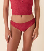 Şık Kırmızı Paisley Bikini Altı - Yaz Modası