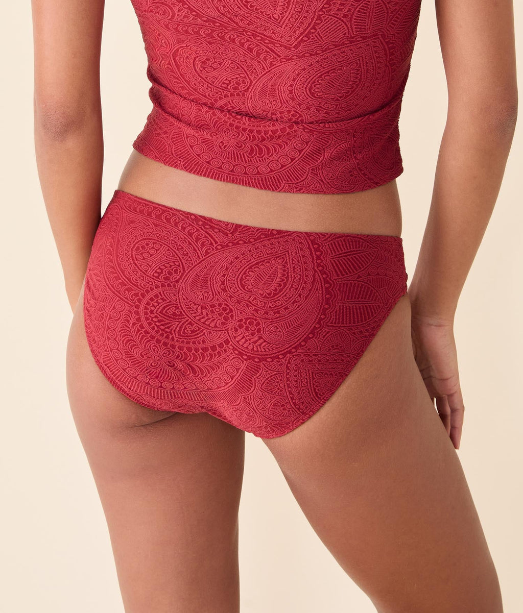 Şık Kırmızı Paisley Bikini Altı - Yaz Modası