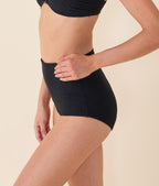 Şık Siyah Paisley Süper Yüksek Bel Bikini Altı