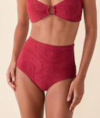 Yüksek Bel Paisley Bikini Altı - Paprika Renk Seçeneği