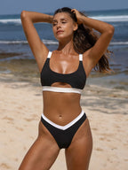 Şık Kontrast Kenar Bikini Üstü - Yaz Plaj Modası