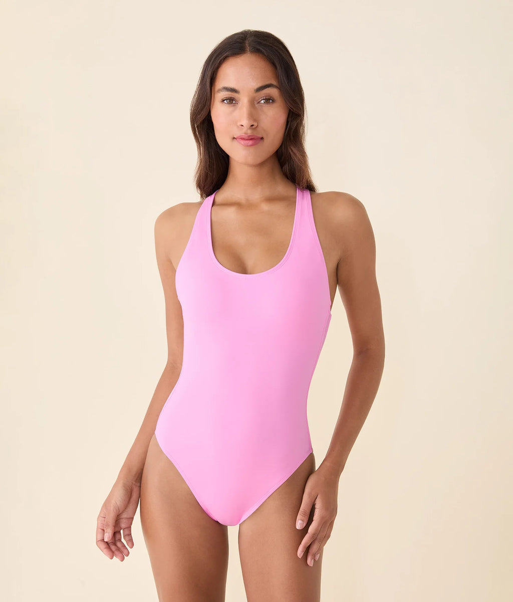 Ekolojik Naylon Pembe Çiçekli Klasik Tulum Tek Parça