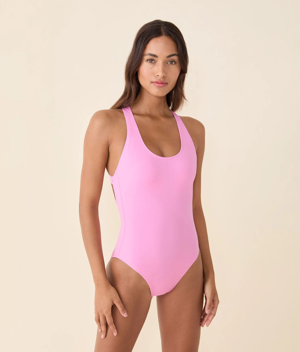 Ekolojik Naylon Pembe Çiçekli Klasik Tulum Tek Parça