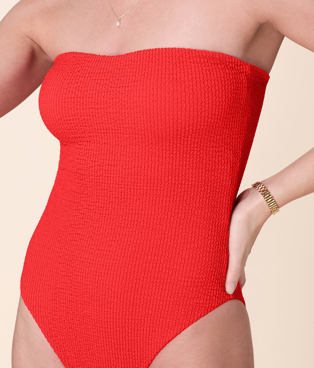 Kauai Seersucker Tek Parça Mayo - Uzun Torso, Havai Fişek