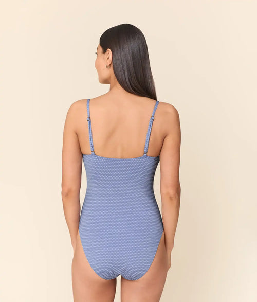 Amalfi Leylak Puantiye Tek Parça Elbise - Uzun Torso