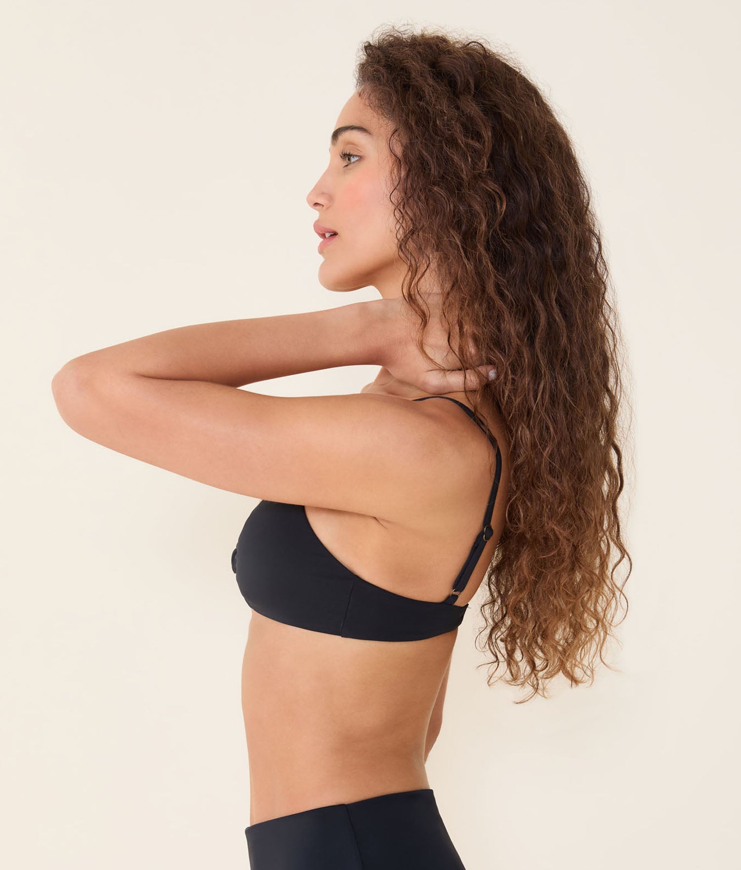 Santorini Ekolojik Naylon Bikini Üstü - Siyah Renk