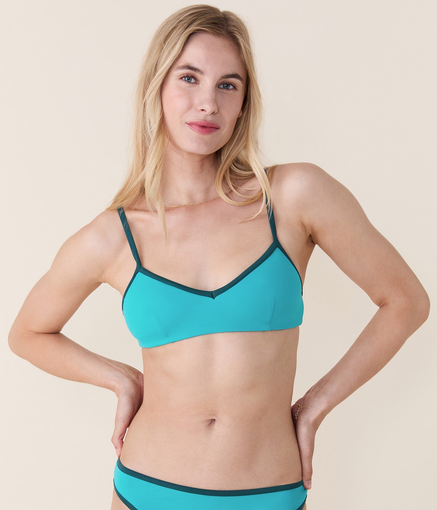 Bells Bikini Üstü - Ekolojik Naylon - Cıva Mavisi