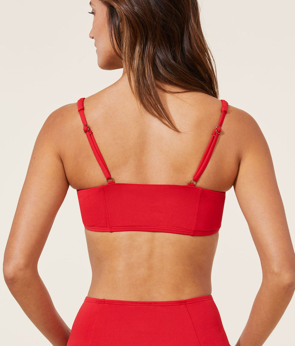 Kiraz Kırmızısı Düz Havana Bikini Üstü - Şık ve Rahat