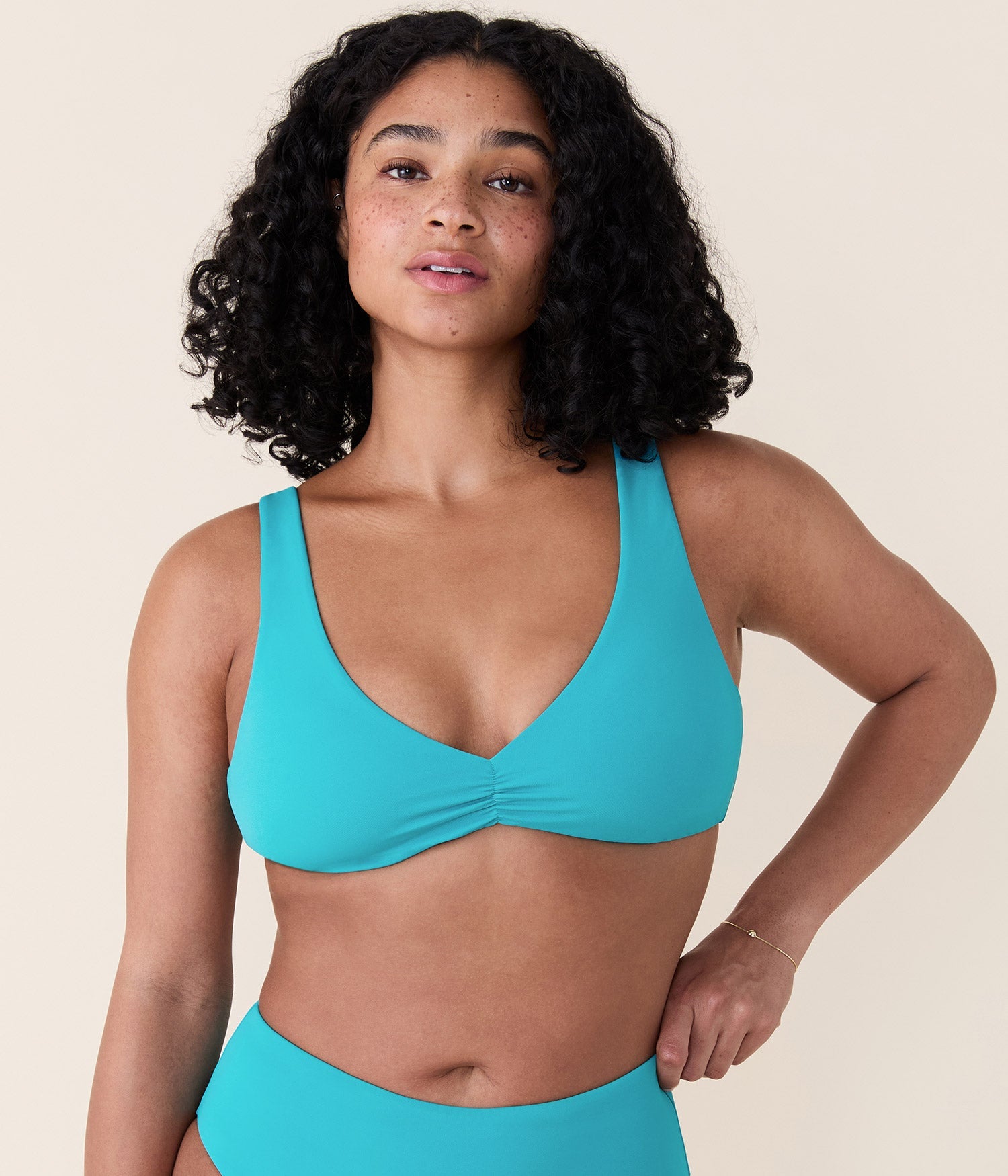 Sicily Ekolojik Naylon Bikini Üstü - Cyan Renk Seçeneği