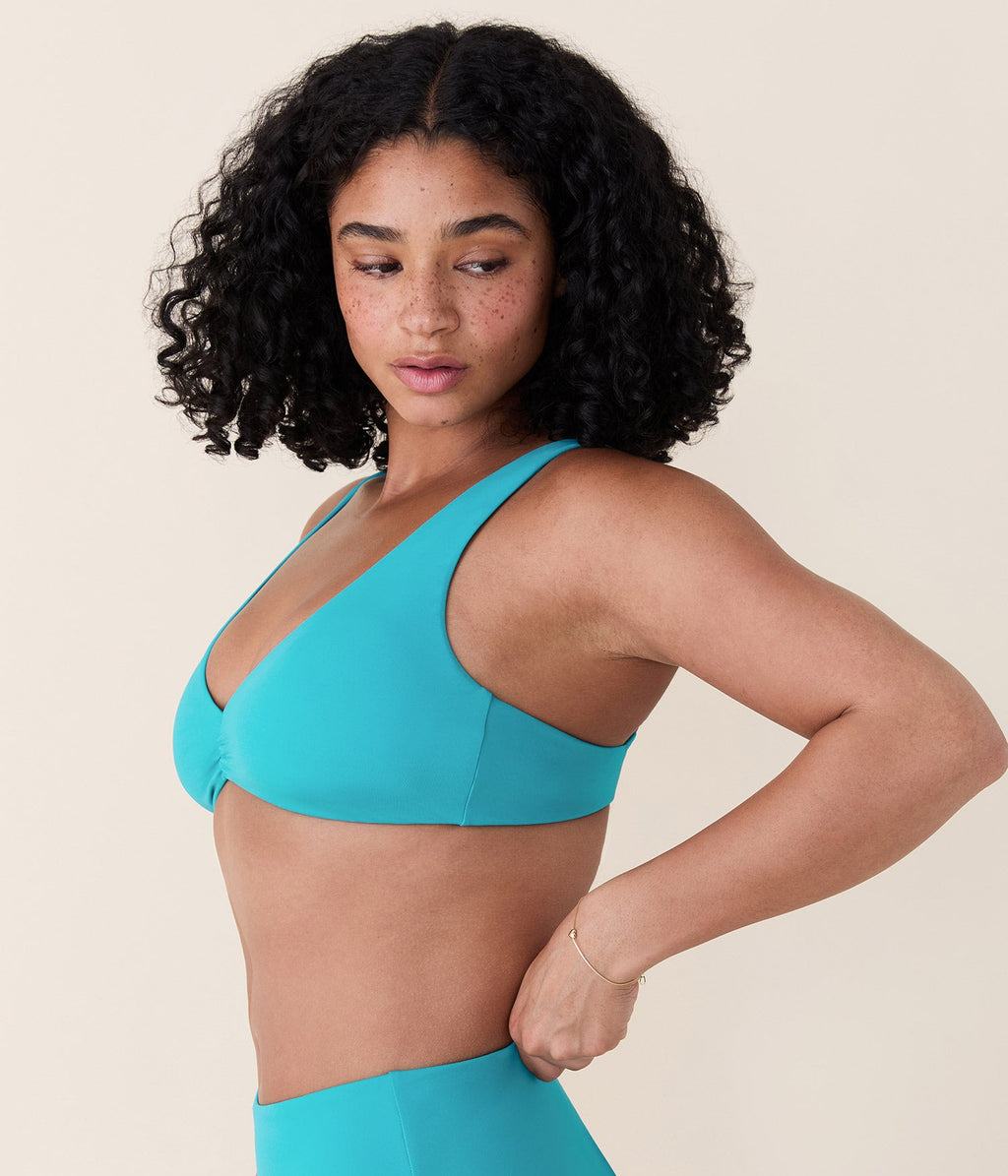 Sicily Ekolojik Naylon Bikini Üstü - Cyan Renk Seçeneği