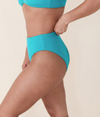 Ekolojik Naylon 90'lar Yüksek Bel Bikini Altı - Cyan