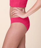 Şık Smocked Bikini Altı - Parlak Begonya Rengi