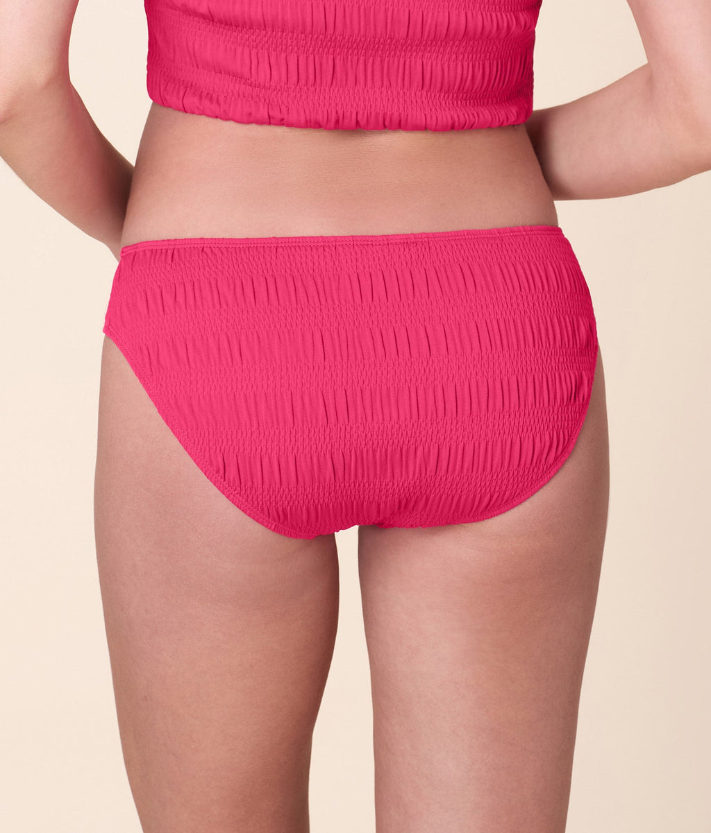 Şık Smocked Bikini Altı - Parlak Begonya Rengi
