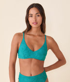 Özel Paisley Desenli Ohana Bikini Üstü - Okyanus Renk
