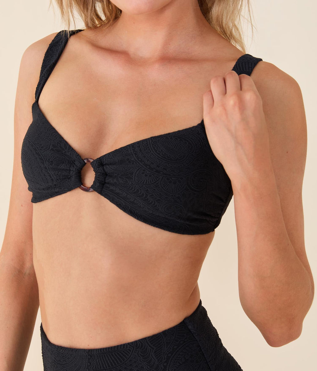 Premium Siyah Paisley Lori Bikini Üstü - Şık ve Rahat