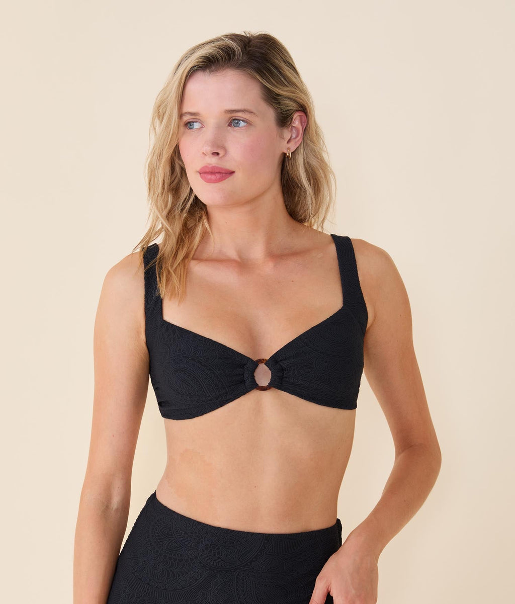 Premium Siyah Paisley Lori Bikini Üstü - Şık ve Rahat
