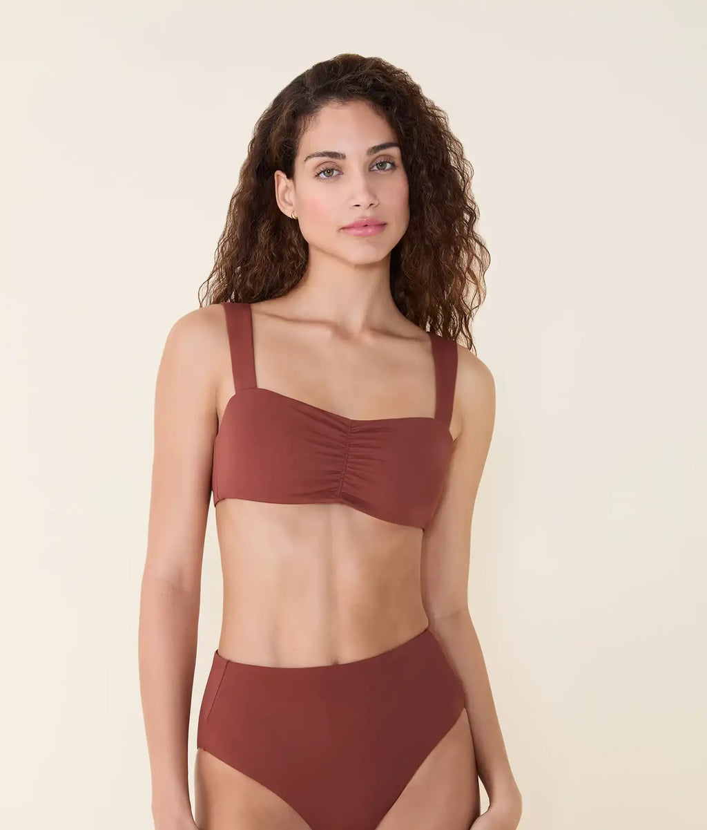 Ekolojik Naylon Sahara Bikini Üstü - Karamel Renk Seçeneği