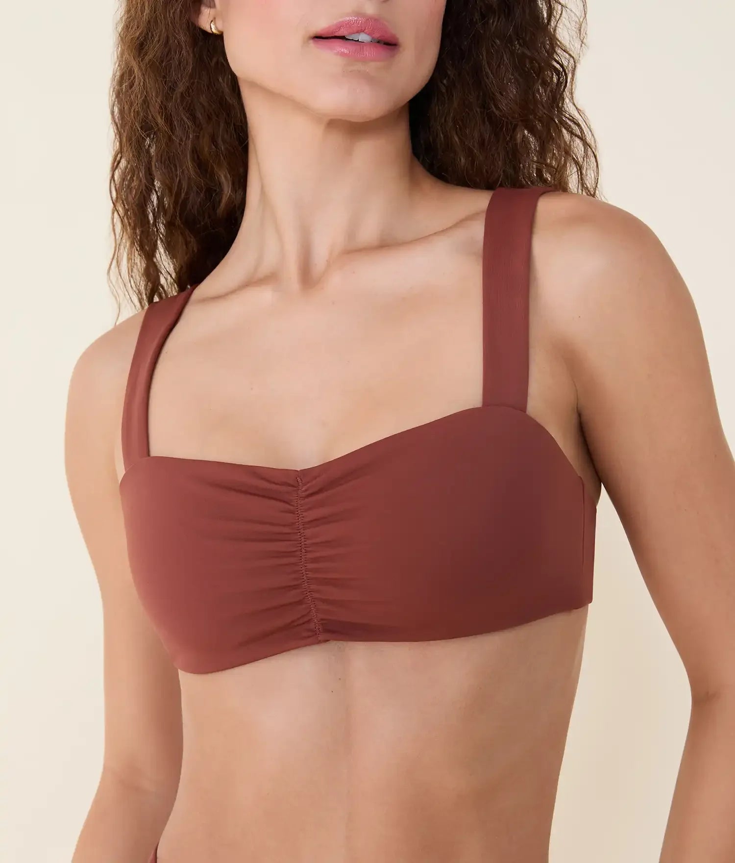 Ekolojik Naylon Sahara Bikini Üstü - Karamel Renk Seçeneği