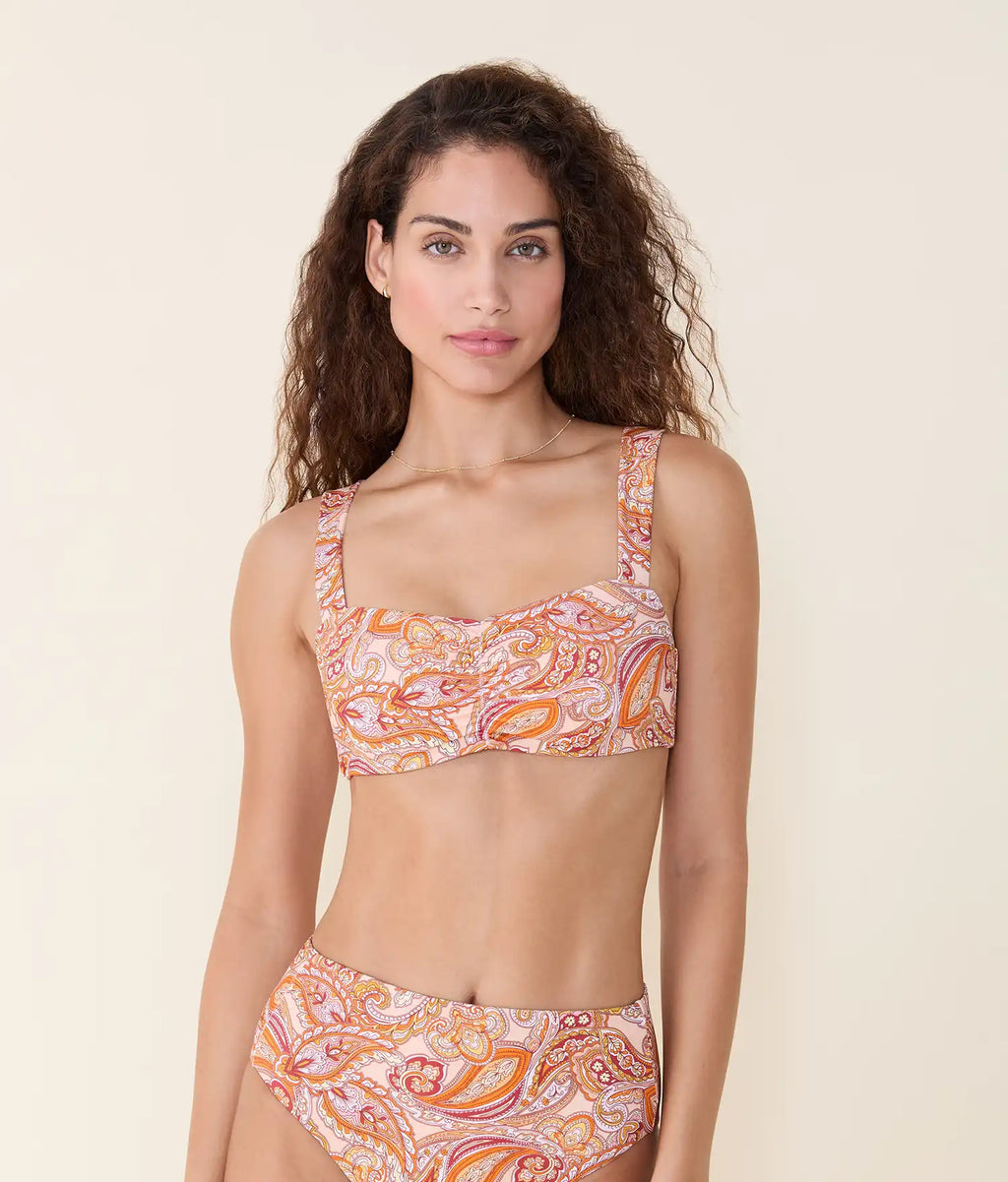 Sahara Ekolojik Naylon Bikini Üstü - Gün Batımı Deseni
