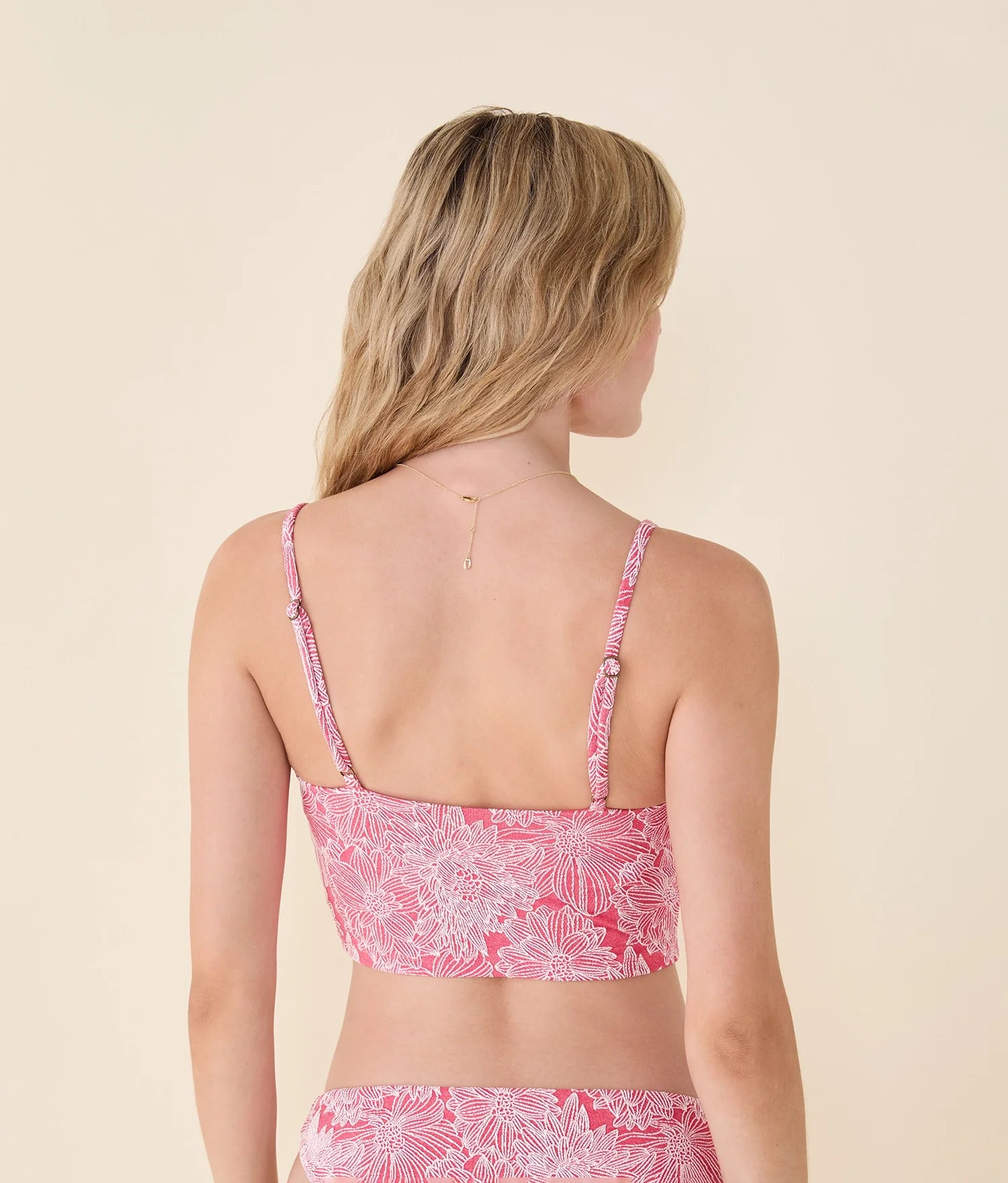 Şeftali Amalfi Tankini - Bahçe Desenli Yazlık Mayo