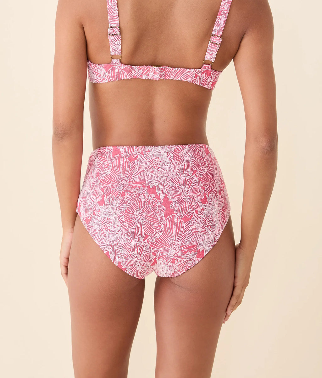 Şeftali Renk Yüksek Bel Jakarlı Bikini Altı