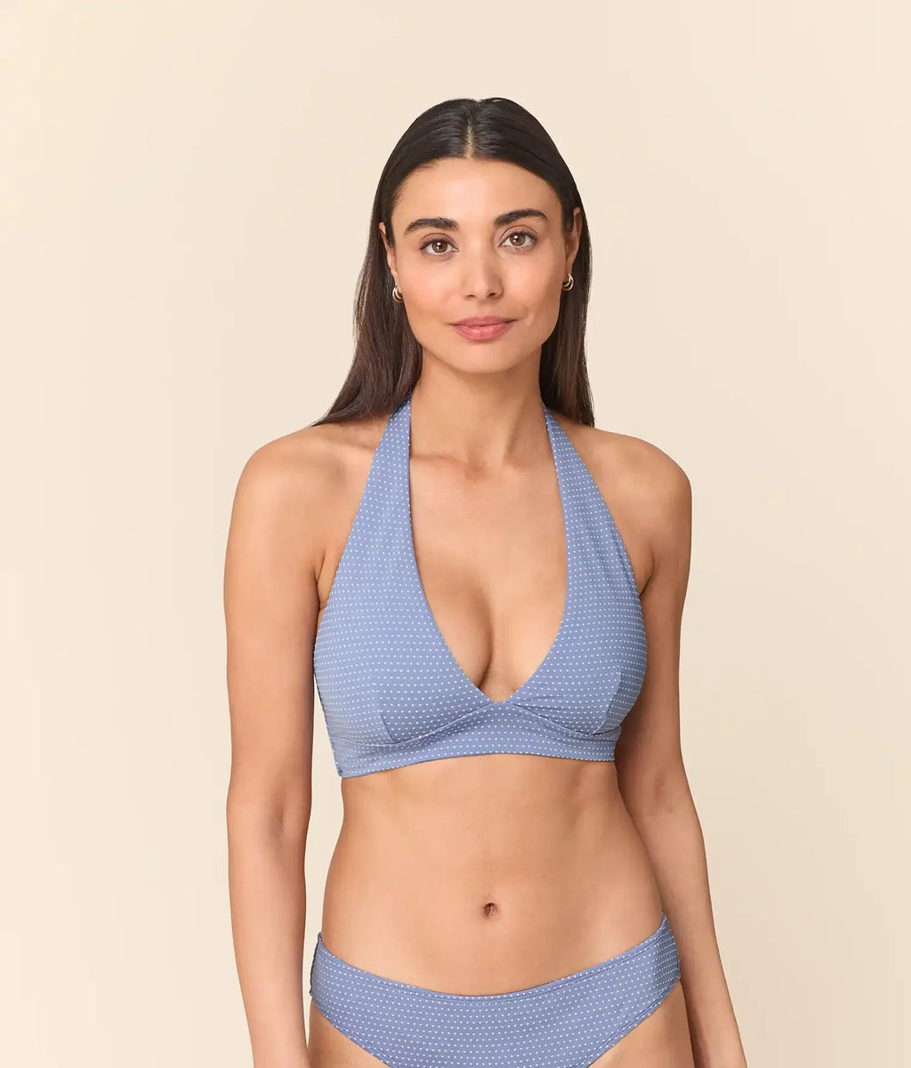 Puantiye Desenli Leylak Majorca Bikini Üstü
