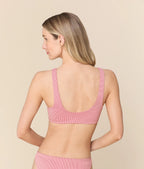Çilek Desenli Mikro Gingham Delray Bikini Üstü