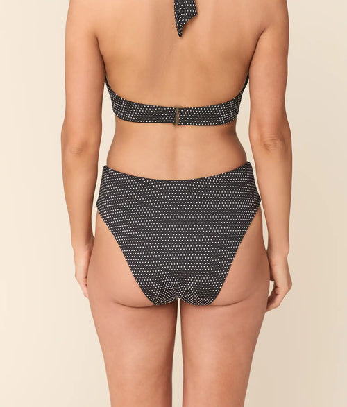 90'lar Yüksek Bel Siyah Puantiye Bikini Altı