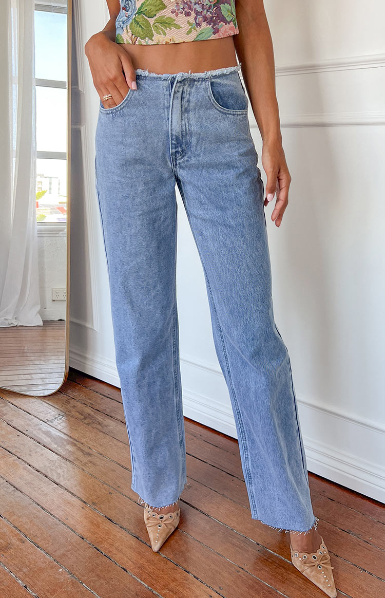 Austin Orta Bel Açık Mavi Denim Pantolon
