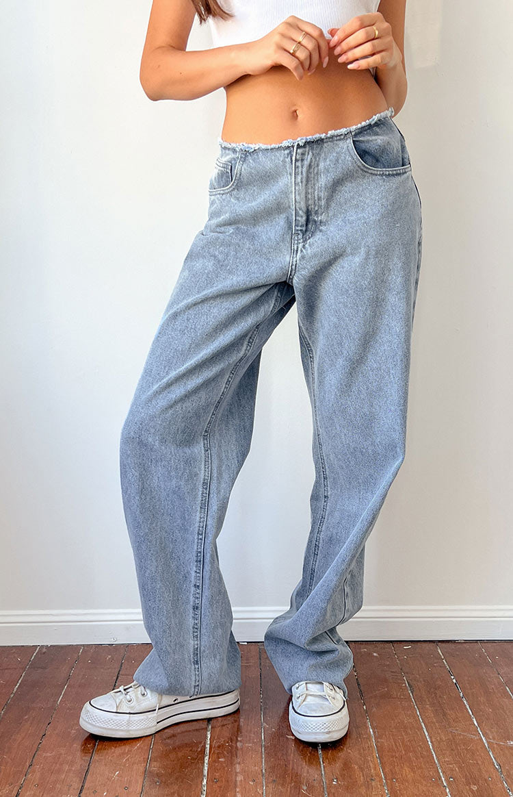 Austin Orta Bel Açık Mavi Denim Pantolon