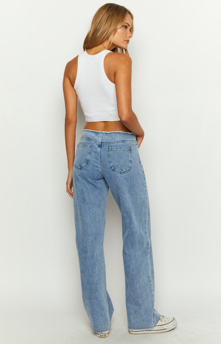 Austin Orta Bel Açık Mavi Denim Pantolon