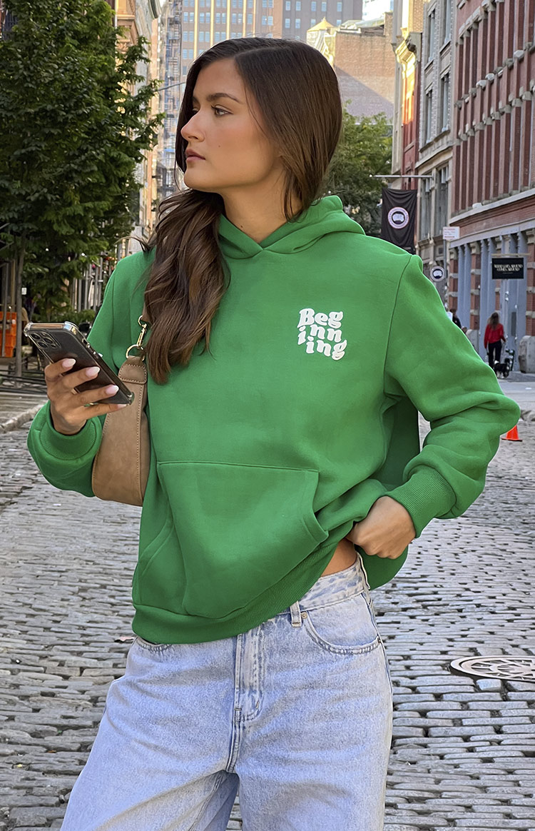 Başlangıç Yeşil Snuggle Bubble Kapüşonlu Sweatshirt