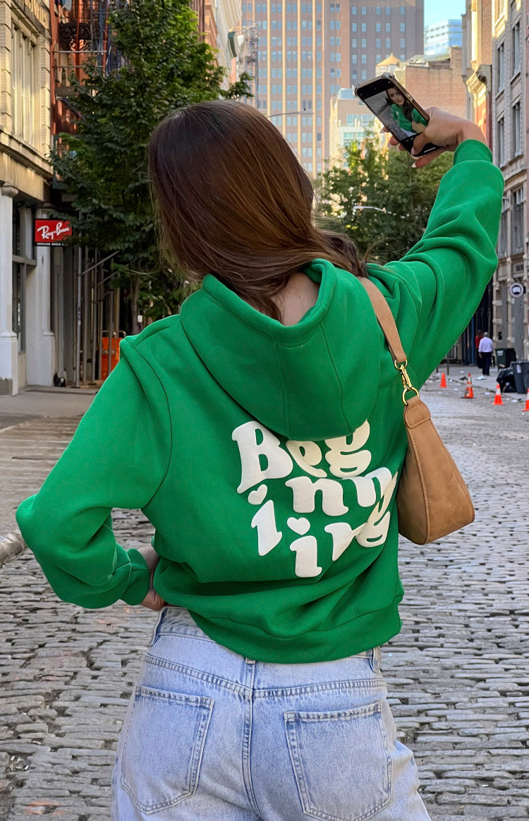 Başlangıç Yeşil Snuggle Bubble Kapüşonlu Sweatshirt