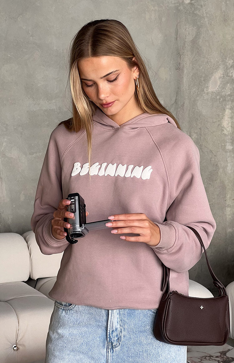 Bej Balon Kapşonlu Sweatshirt