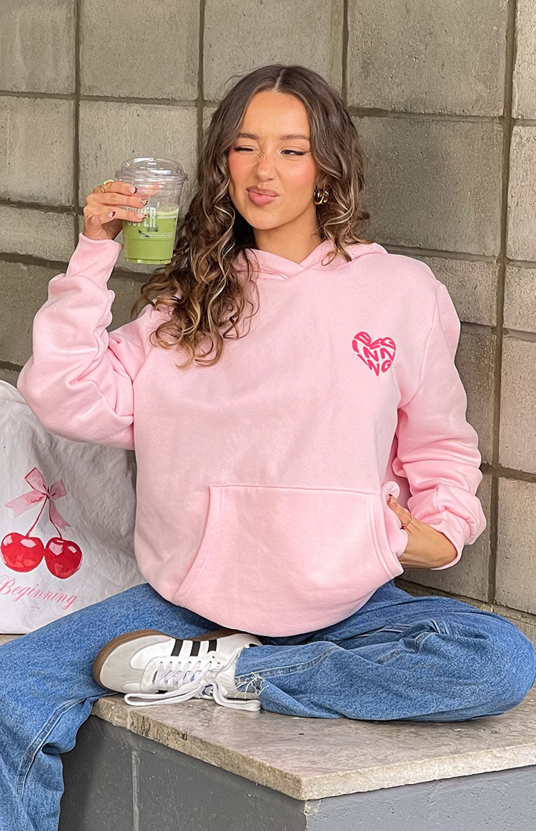 Başlangıç Pembe Sevimli Kabarcık Kapüşonlu Sweatshirt