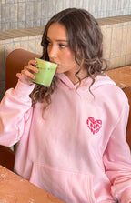 Başlangıç Pembe Sevimli Kabarcık Kapüşonlu Sweatshirt
