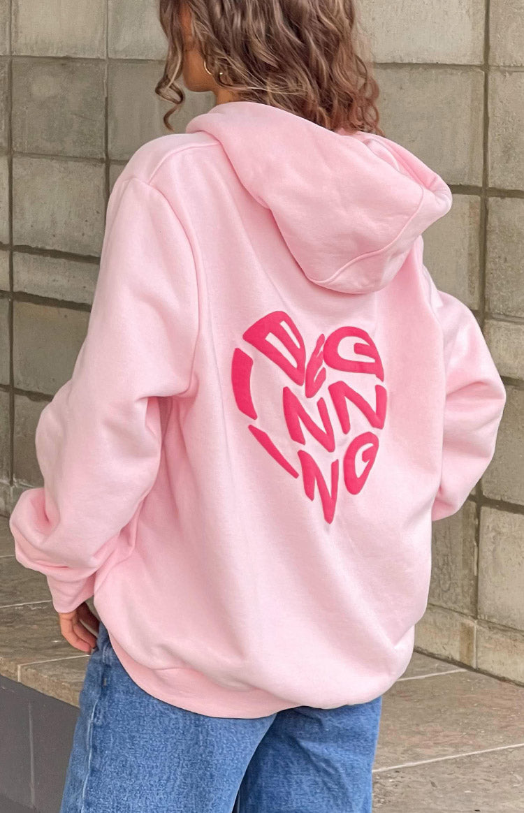 Başlangıç Pembe Sevimli Kabarcık Kapüşonlu Sweatshirt