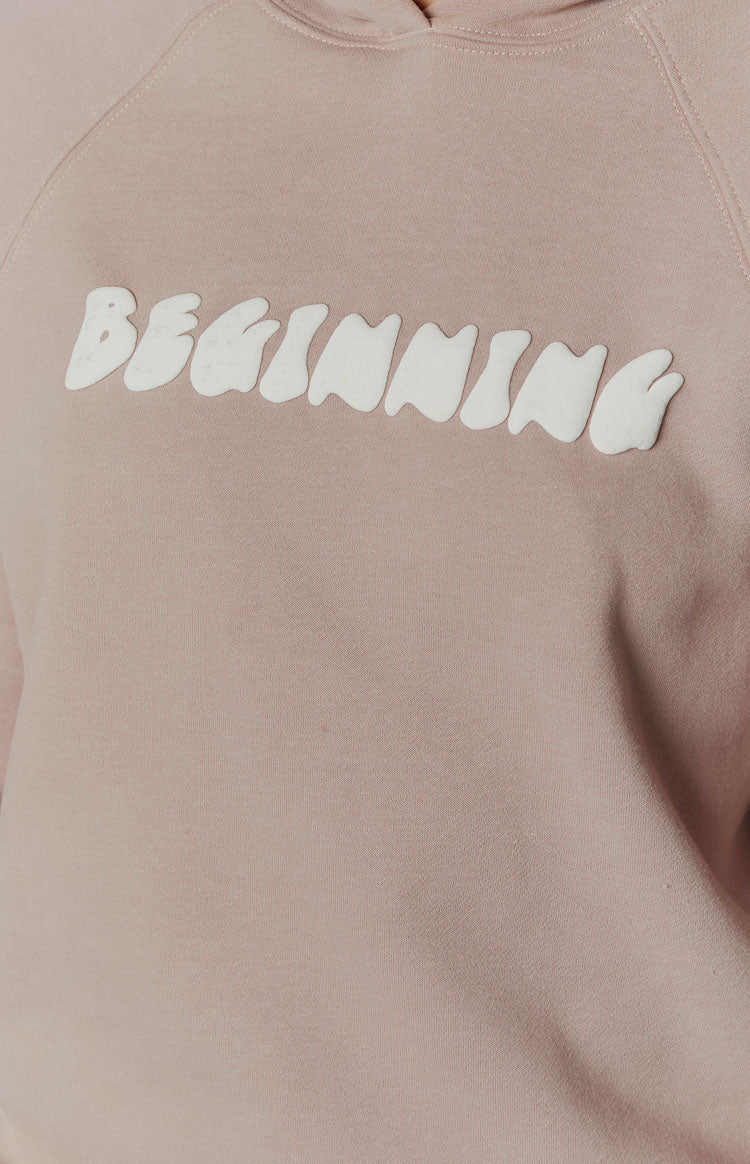 Bej Balon Kapşonlu Sweatshirt