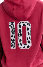 Bordeaux Leopar Yıldız Kapüşonlu Sweatshirt