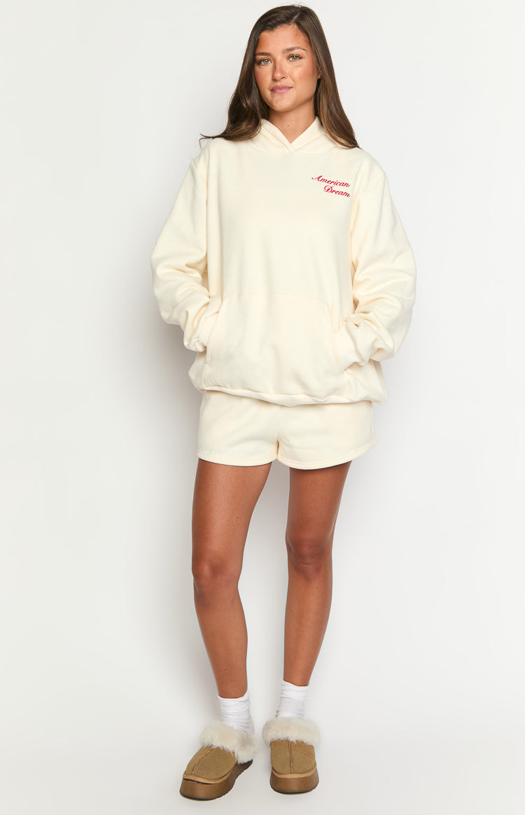 Başlangıç Krem Amerikan Rüyası Kapüşonlu Sweatshirt