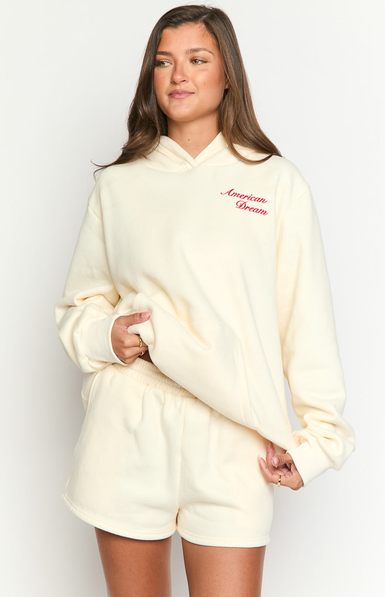 Başlangıç Krem Amerikan Rüyası Kapüşonlu Sweatshirt