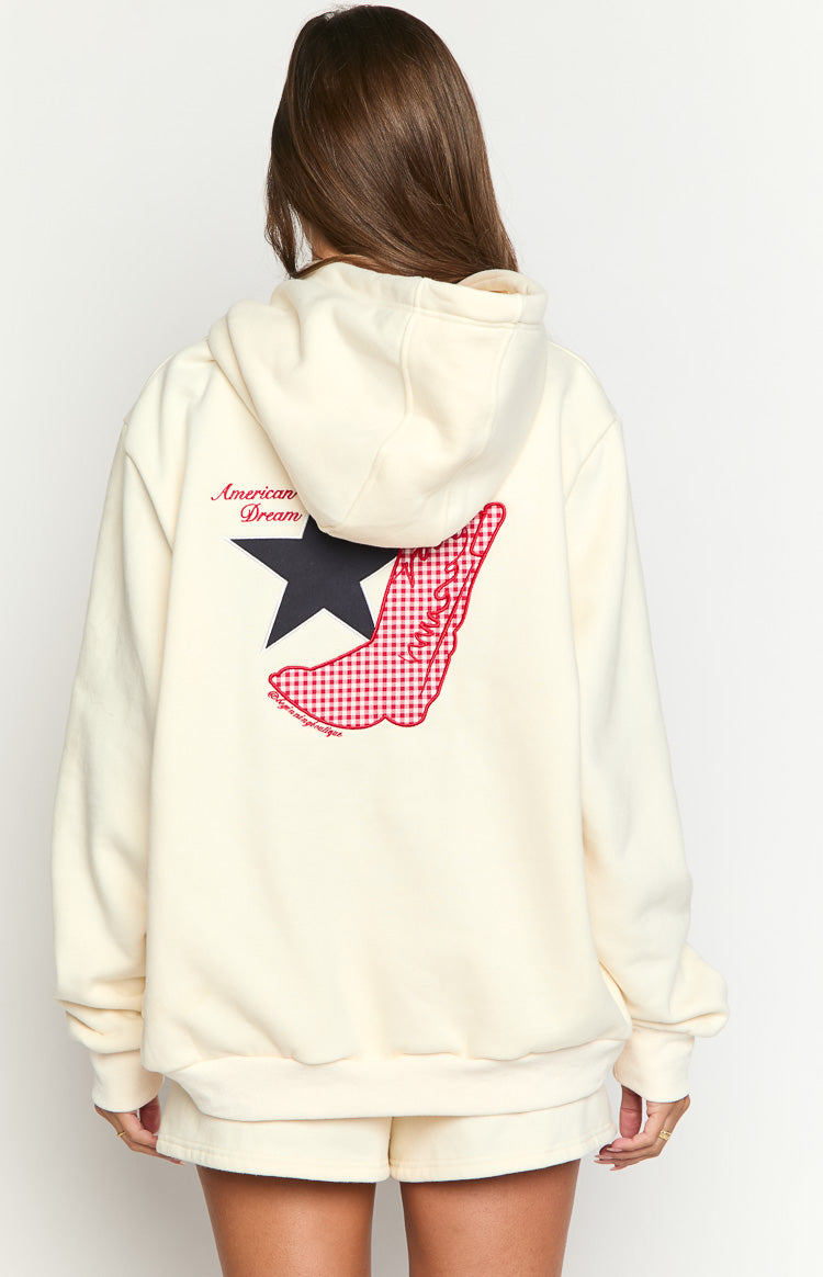 Başlangıç Krem Amerikan Rüyası Kapüşonlu Sweatshirt