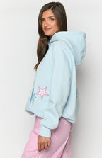 Açık Mavi Yıldız Kapşonlu Sweatshirt