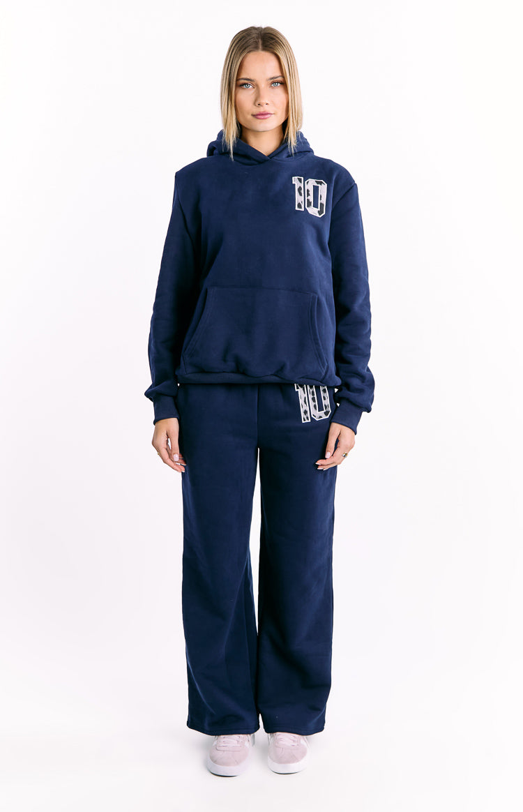 Başlangıç Navy Leopar Yıldız Kapşonlu Sweatshirt