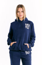 Başlangıç Navy Leopar Yıldız Kapşonlu Sweatshirt