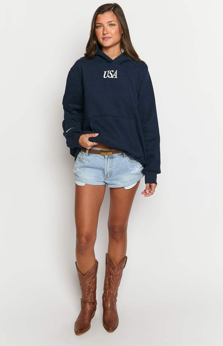 Başlangıç Navy USA Kapüşonlu Sweatshirt