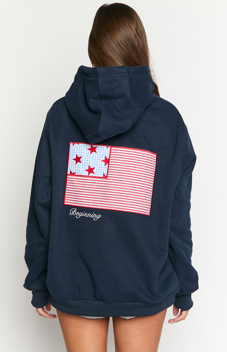 Başlangıç Navy USA Kapüşonlu Sweatshirt